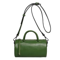 2024  Custom Genuine Leather Barrel Crossbody Bag For Women Luxury Handbag