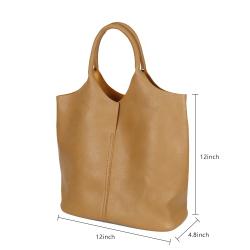 PU Vegan Leather Custom LOGO Handbags in Brown Ladies Clutch Bag with Handles