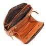 Customized Men's Leather Shoulder Crossbody Bag Three Layers High-Capacity Leather Sling Bag