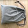Hot Selling Logo Printed Grey Cotton Linen Cloth Drawstring Packaging Bag With Herringbone String
