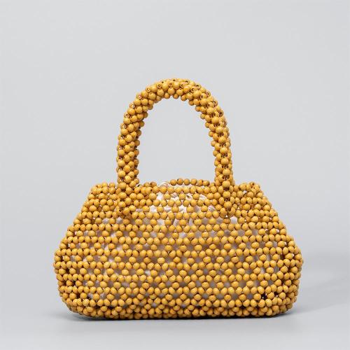 Custom design Wholesale Wooden beads Tote Bags handmade Women Beaded Sling Bag Casual Beach round Seed Beaded Handbag 2024