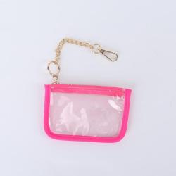 Keymay 10-color Stock Waterproof Transparent Pvc Coin Purse Wallets Money Card Bag Clear Coin Purse Keychain
