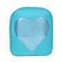 China Factory Custom Fashion PU Leather Clear PVC Window Pin Bag Women Girls Designer Ita Bags School Backpack
