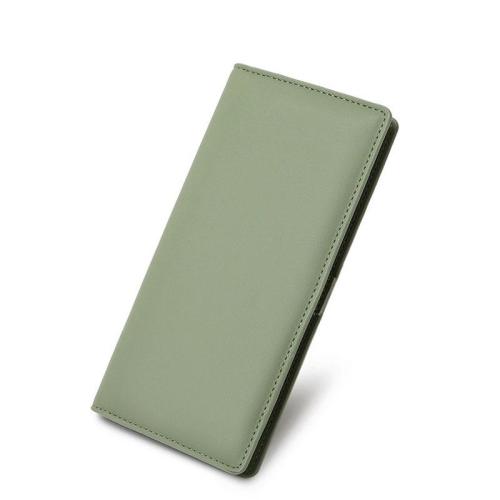 ZF256 RFID Unisex Long Soft Leather Anti-theft Money Clip Zipper  Pockets Checkbook Cover Slim Card Holder Simple Coin Wallet