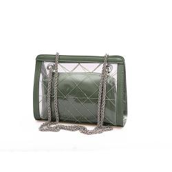 Most Popular Transparent Clear PVC Women Handbags Chain Strap Fashion Ladies Shoulder Bags Tote Bag