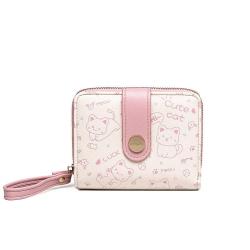 KBW180 2023 Wholesale New Cute Kitten Girls Wallet Short Student Card Bag Zip Coin Purse Ladies Wallet