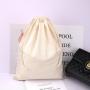 High Quality Organic Cotton Muslin Bag Double String Shopping Shoe Hat Pouch Linen Drawstring Custom Logo Cotton Dust Bag