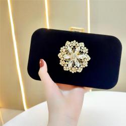 New arrival evening handbag diamond suede inlay clutch bag women party purse handbag clutch evening bags