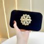 New arrival evening handbag diamond suede inlay clutch bag women party purse handbag clutch evening bags