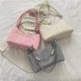 Summer Newest Pearl Chain Para Mujeres Bolso Bolsas Square Small Hand Bags For Women Pleated Leather Lady Designer Shoulder Bag
