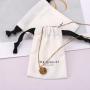 Recyclable Custom Logo Printing Brush Canvas Jewelry Ring Storage Pouch Luxury Soft Drawstring Cotton Jewelry Packing Dust Bag