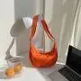 Korean new student fashion trend one shoulder bag simple nylon dumpling bag casual solid color messenger bag for women