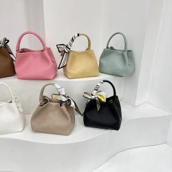 Fashion Lichee Pattern Designer Handbag Wholesale Silk Soft Leather Para Mujeres Bolso Bolsas Bucket Type Handbag Manufacturer