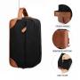 Custom Large Capacity Black Travel Toiletry Bag for Men Water Resistant Canvas Shaving Trolley Bag with Handle