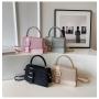 HR463 Women's Handbag Personalized Splicing Trend New Portable Bag Simple and Fashion One Shoulder Crossbody Small Square Bag