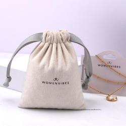 Wholesale Custom Logo Printed Flannel Velvet Pouch Drawstring Jewelry Display Perfume Gift Jewelry Velvet Bag