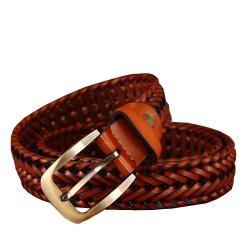 Wholesale men belt genuine leather woven belt pin buckle leather weaved belt for men women