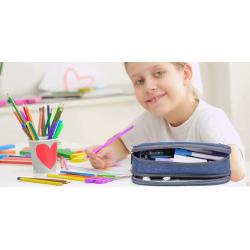 HR205 New Boy and Girl's Multifunctional Pencil Case Nylon Stationery Box Primary School Multi-layer Pencil Case Storage Pouch