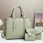 2024 Sequin leather 3 pieces set ladies shoulder bags luxury designer women's handbags with a wallet