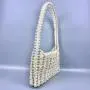 custom 2024  woven  acrylic resin beads beaded shoulder bags white Pearl Vintage Design Ladies Bead Underarm Women Hand Bags