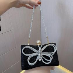 New Trendy Embedding Style Evening Bag Bow Handbag Wedding Birthday Party Evening Dress Bag Clutches For Woman pochette femme