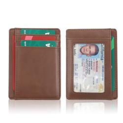 Slim minimalist leather small credit card wallet pu card case wallet thin card holder