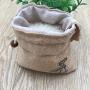Natural Jute Gift Drawstring Pouch With Logo Print