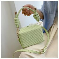 2024 new vertical stripes Square box bag embroidery line small handbag crossbody fashion shoulder bag