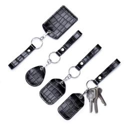 Multi Color & Shaped Optional Key Chain Embossed Crocodile Pattern Leather Elevator Door Key For Access Control
