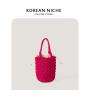 Large Capacity Cotton Rope Material Soft Portable Handbag Shoulder Bag With Design Shopping Bags Women Shoulder