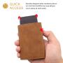 Slim Wallet for Men Pop Up Wallet RFID Blocking Aluminum Automatic Credit Card Holder Case Minimalist Leather Smart Wallet