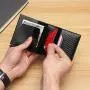 ZF232 RFID Anti-theft Brush Carbon Fiber Men Wallet Card Case Short Multifunctional Money Clip Daily Convenient