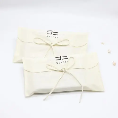 8Oz Canvas Cotton Envelope Jewelry Pouch Clothing Gift Handbag Packaging Dust Covers Pouch With Tie