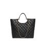 Factory Customized Black Lingge Classic Shoulder Bag Large Capacity Handbag With Metal Short Chain Shoulder Strap For Women