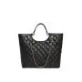 Factory Customized Black Lingge Classic Shoulder Bag Large Capacity Handbag With Metal Short Chain Shoulder Strap For Women