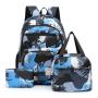 ZR900 Fashion Schoolbag Sets Student Backpack Lunch Bag Boy Girl Senior High Quantity Nylon 3-piece-set Laptop Bag Travel