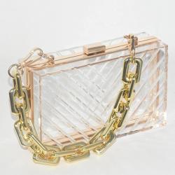 2024 Fashion Acrylic Clear Purse Cute Transparent Candy Crossbody Bag Handbag Chain Shoulder Evening Clutch Bag