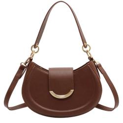 HR643 Women's Popular New Fashion Design Bag Crossbody Saddle Bag PU Single Shoulder Magnetic Button Underarm Women's Luxury Bag