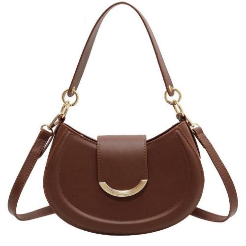 HR643 Women's Popular New Fashion Design Bag Crossbody Saddle Bag PU Single Shoulder Magnetic Button Underarm Women's Luxury Bag
