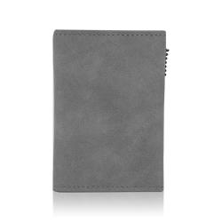 Favourite Pop Up Leather Card Holder Aluminum RFID Blocking Front Pocket Bifold Wallet Minimalist Metal Card Holder