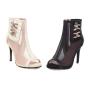 2022 New Design Salsa Bachata Social Dancing Heels Summer Rhinestone Mesh Pumps Women Peep Toe Thin High Heel Ankle Boots
