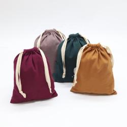 Customized Colorful Cotton Flannel Dust Pouch For Baby Clothes Drawstring Flannel Shoe Cosmetic Gift Packaging Bag