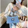 2024 Women's Underarm Bag New Fashion Single Shoulder Crossbody Bag Half Moon Pattern Flower Buckle Thick Chain PU Ladies Bag