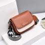 New Fashion Designer Woman Bag Custom Contrasting Color Wide Shoulder Small Square Bag Bolsos Pu Leather Cover Crossbody Bag