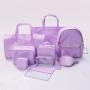 Keymay Custom Gift Low MOQ Sew Embroidery Chenille Varsity Letter Transparent Bags Design Travel Makeup Bag Clear Cosmetic Bag