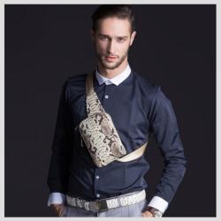 OEM ODM Custom Luxury Real Genuine Snake Skin Leather Small Women Men Unisex Crossbody Shoulder Sling Chest Bags