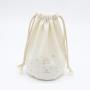 Reusable Custom LogoRound Bottom Natural Canvas Drawstring Wine Gift Packaging Bag Thick Cotton Canvas Candle Wine Pouch