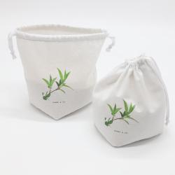 Square Bottom Cotton Drawstring Cotton Gift Candle Packaging Pouch Organic Cotton Muslin Dust Cosmetic Travel Makeup Bag