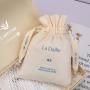 Custom Logo Printing Cotton Linen Cosmetic Skin Care Product Packing Bag High End Cotton Gift Makeup Pouch