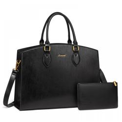LOVEVOOK Fashion Vintage 15.6 In Laptop Work Tote Waterproof Bag shopping tote bag PU shoulder bag clutch purse Office Briefcase